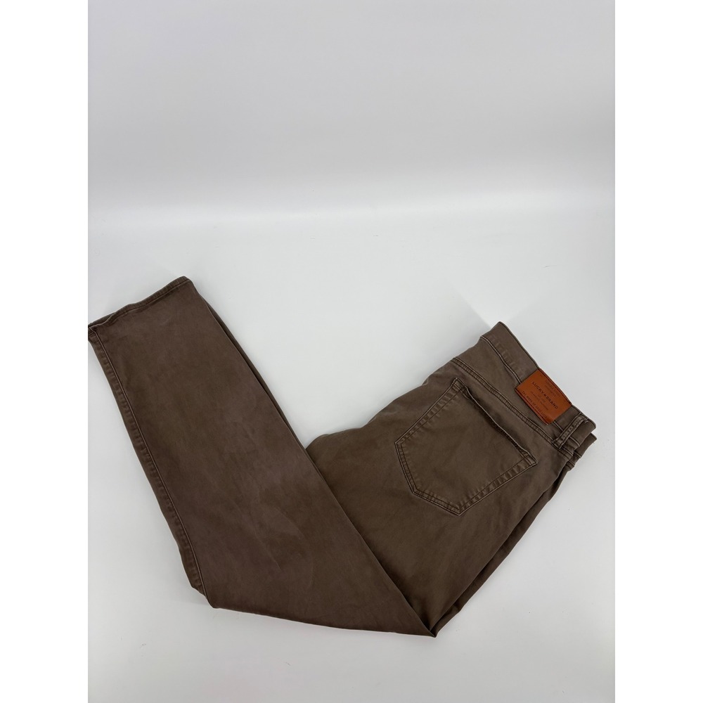 Lucky Brand 121 Slim Straight Leg Pants Brown 38x32 Mens Casual Trousers